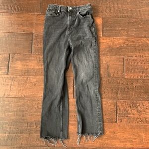 EUC Free People We The Free Black Denim Distressed Jeans Size 28 S 6